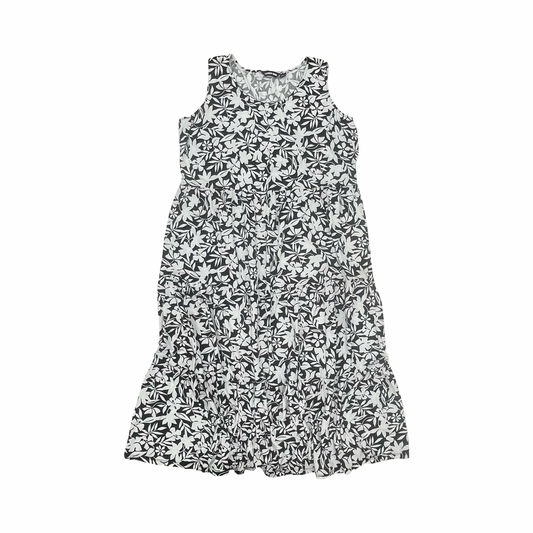 Dress Casual Midi By Lands End In Black & White, Size:2X