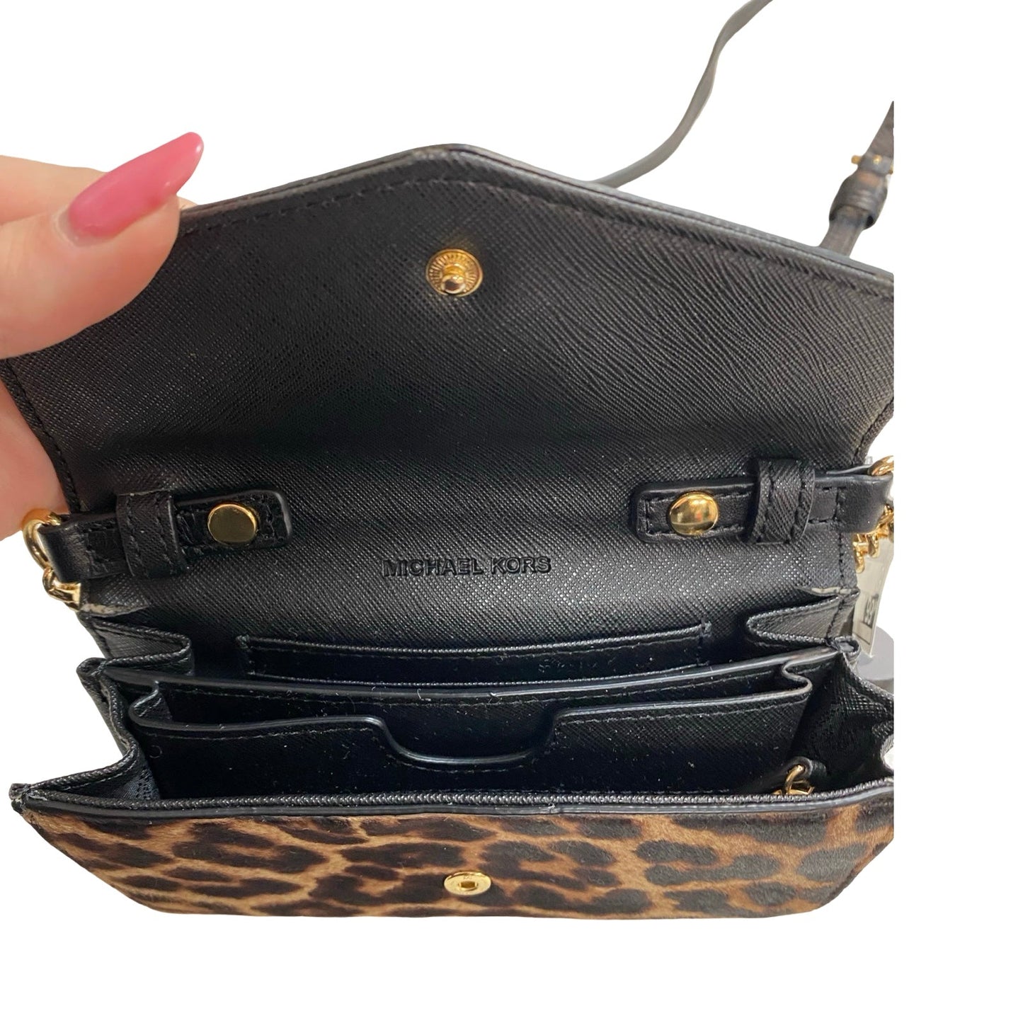Handbag Designer By Michael Kors In Animal Print, Size:Small