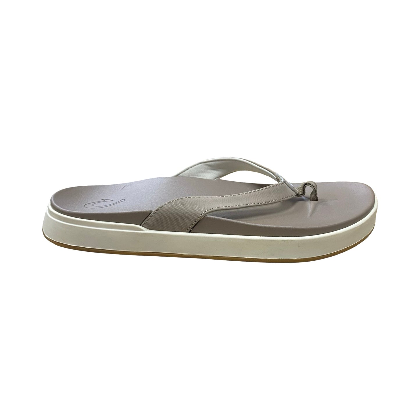 Sandals Flip Flops By Olukai In Grey & White, Size:8