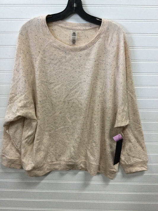 Athletic Sweatshirt Crewneck By Mono B In Peach, Size:1X