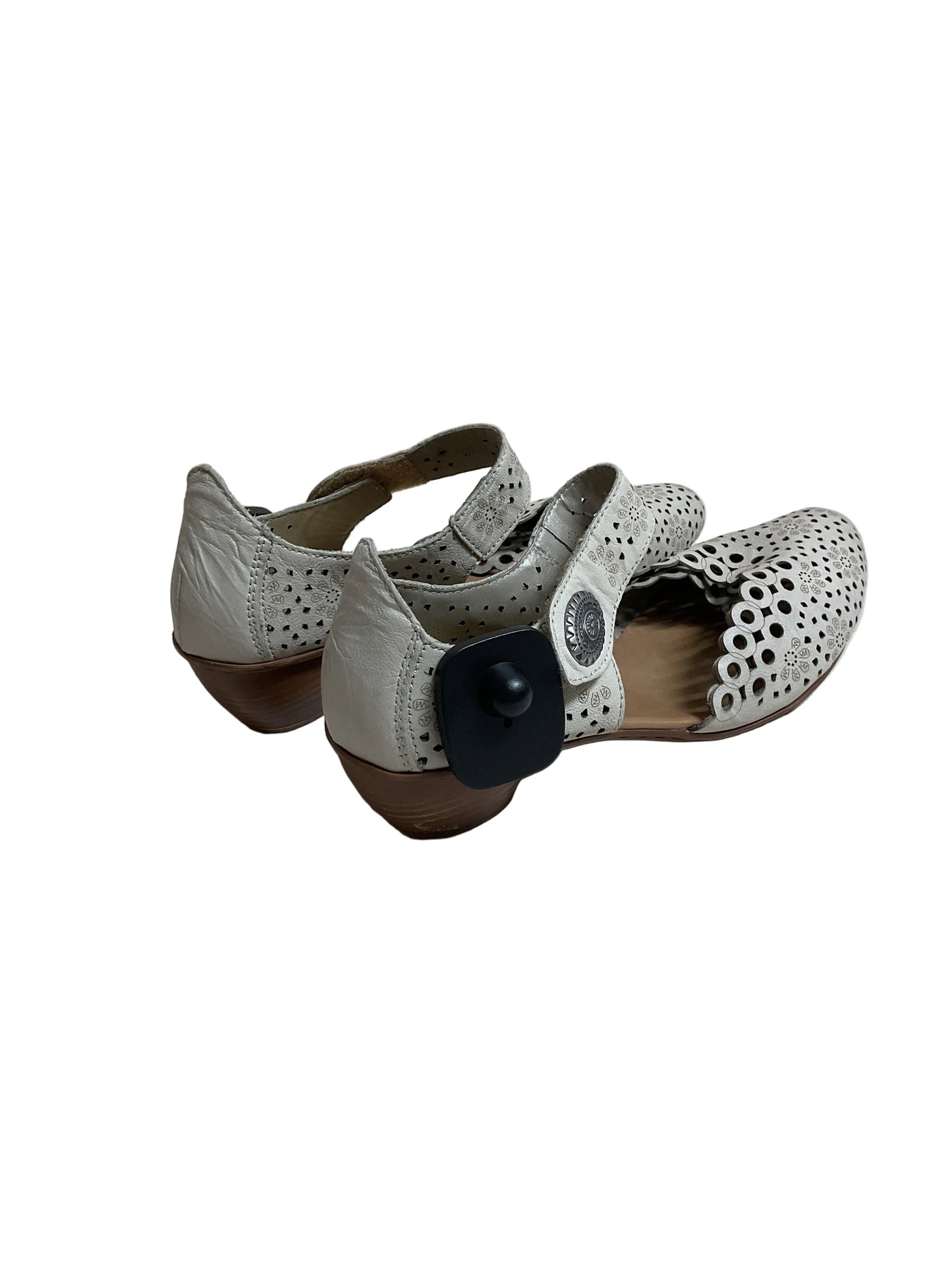 Shoes Heels Block By Riekers In Cream, Size:8.5