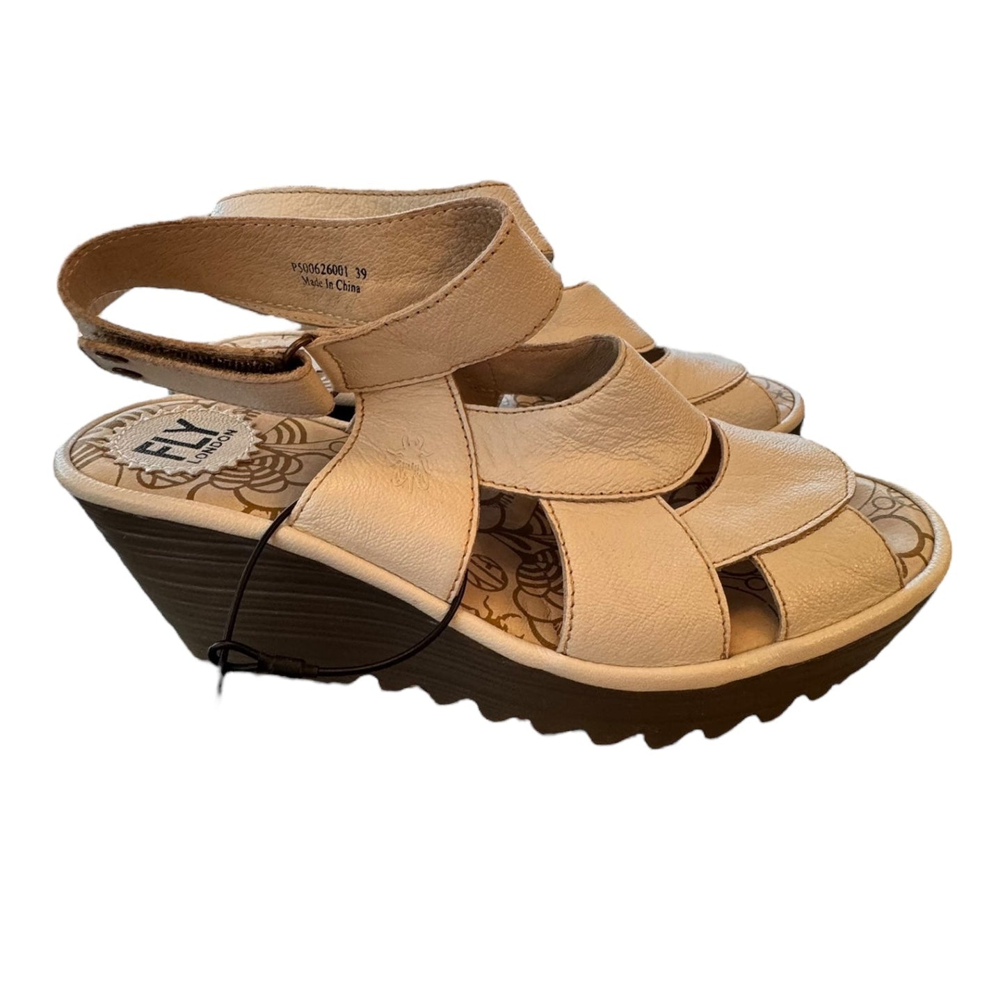 Sandals Heels Platform By Fly London In Cream, Size:8.5