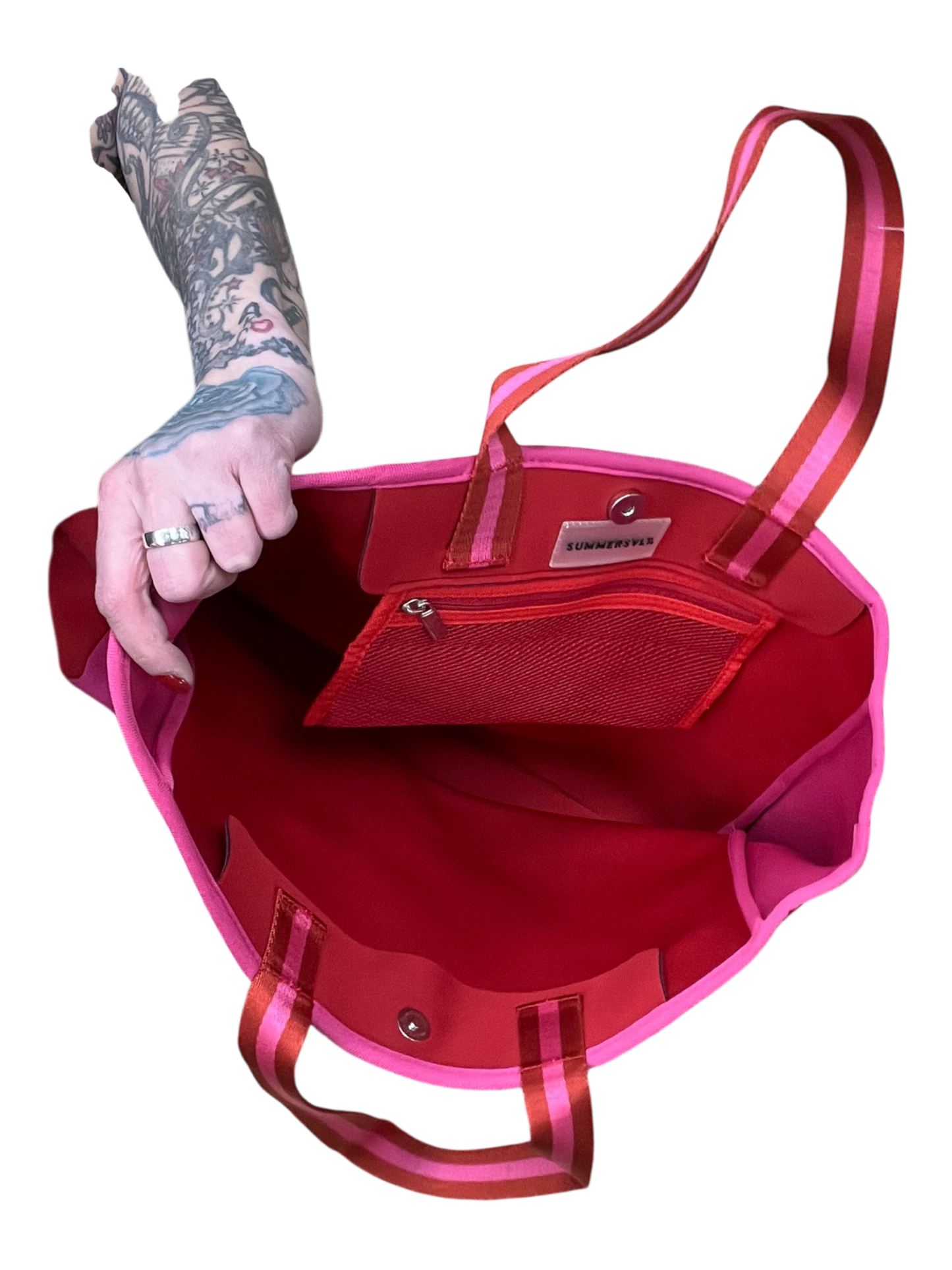 Tote By Summersalt In Pink & Red, Size:Large