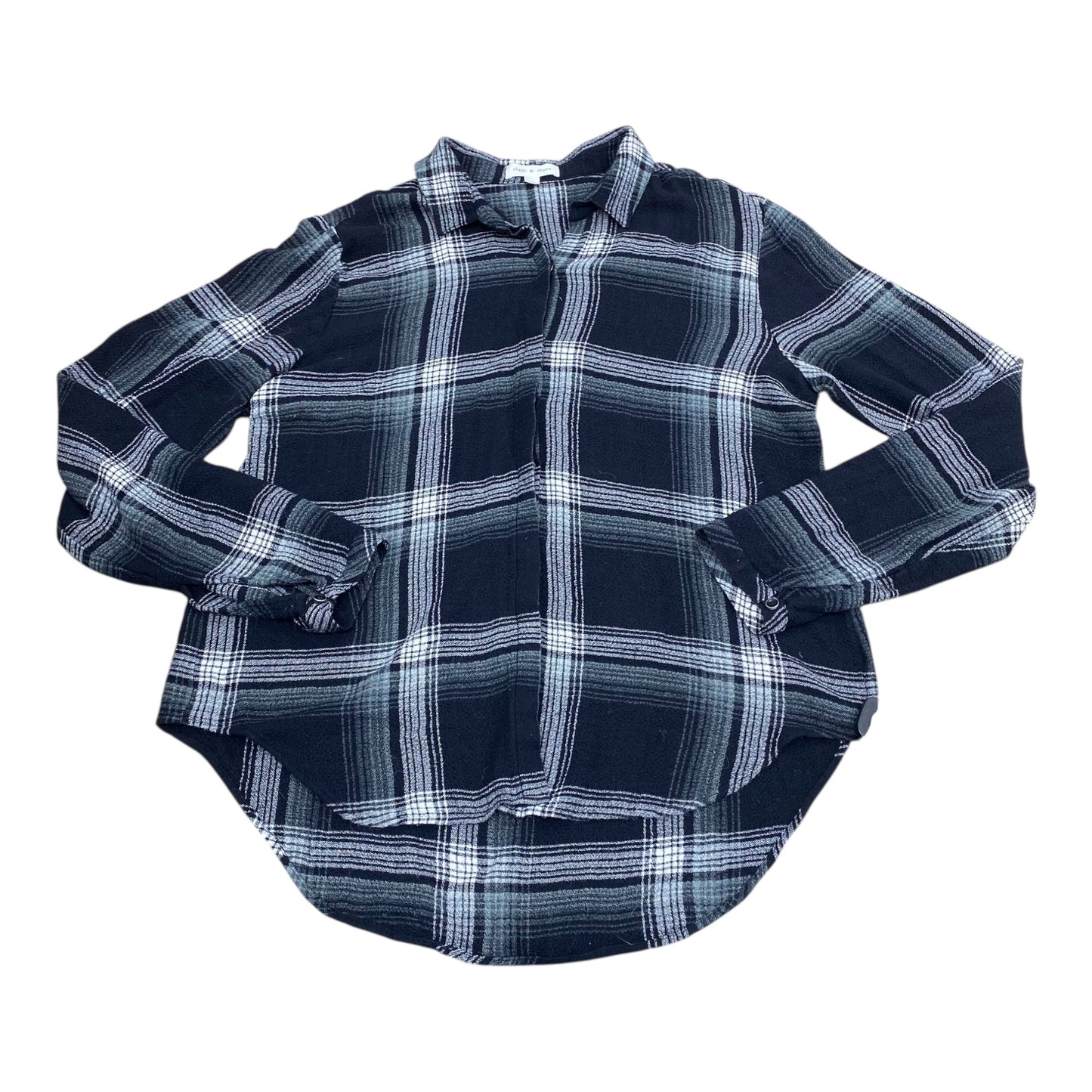 Top Ls By Cloth & Stone In Plaid Pattern, Size:L
