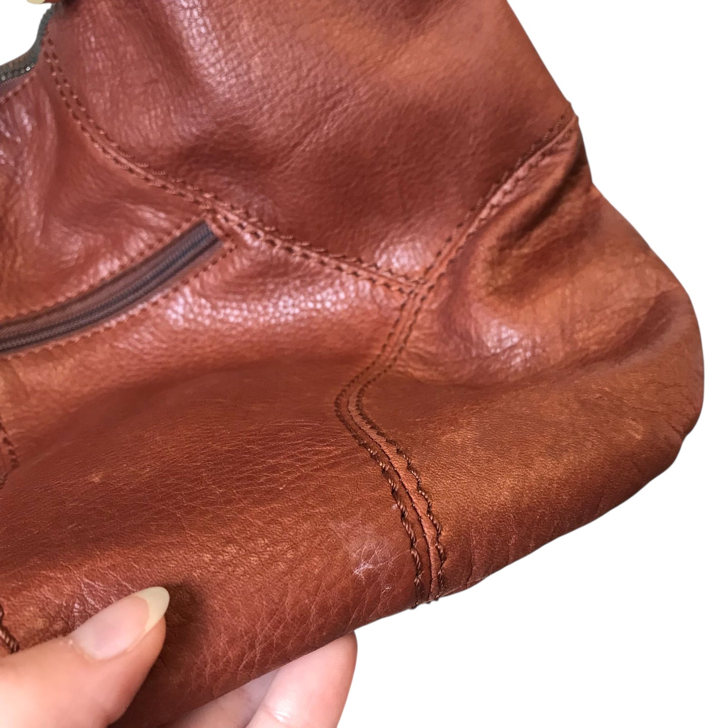 Handbag Leather By American Leather In Brown, Size:Large