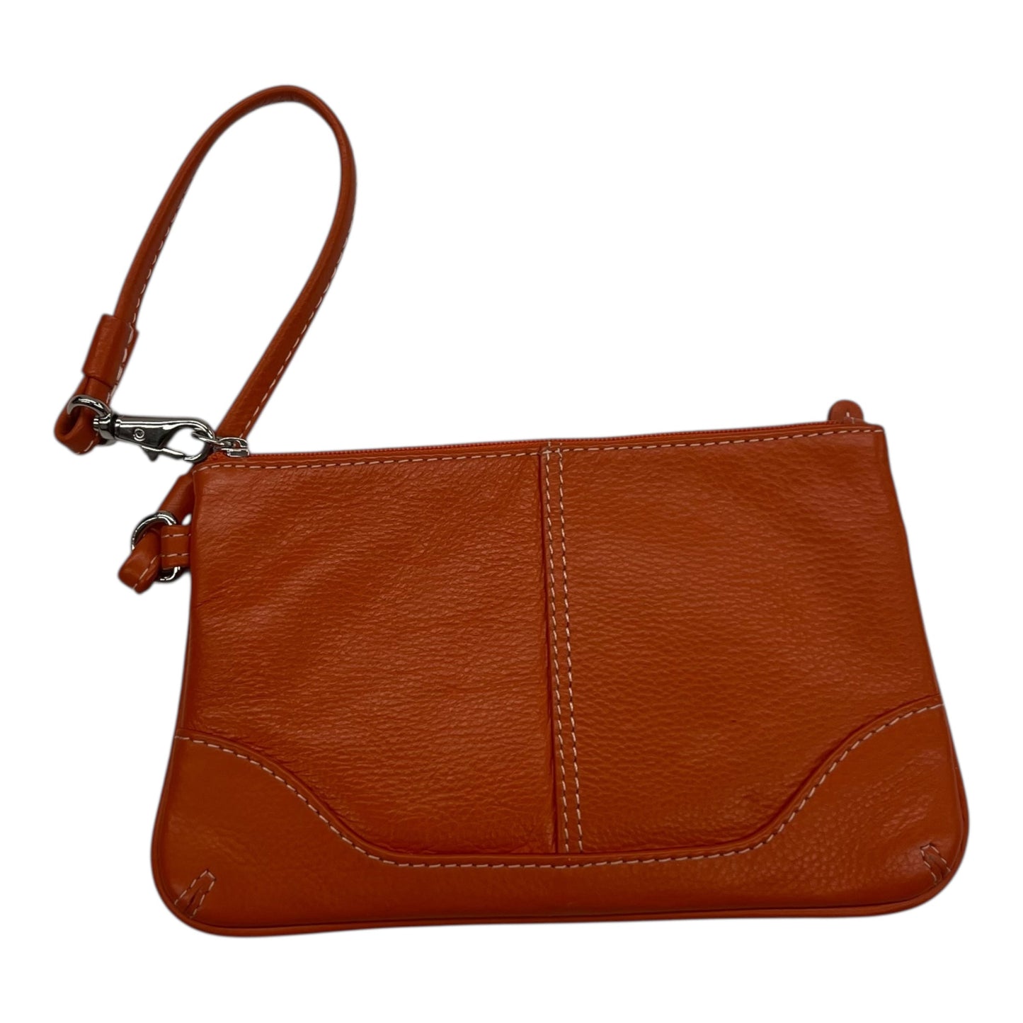 Wristlet Leather By Clothes Mentor In Orange, Size:Small