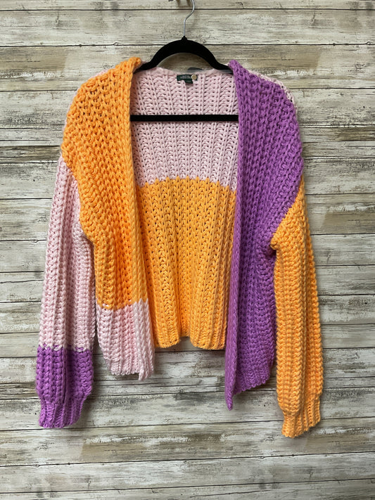 Sweater Cardigan By Wild Fable In Orange & Purple, Size:L