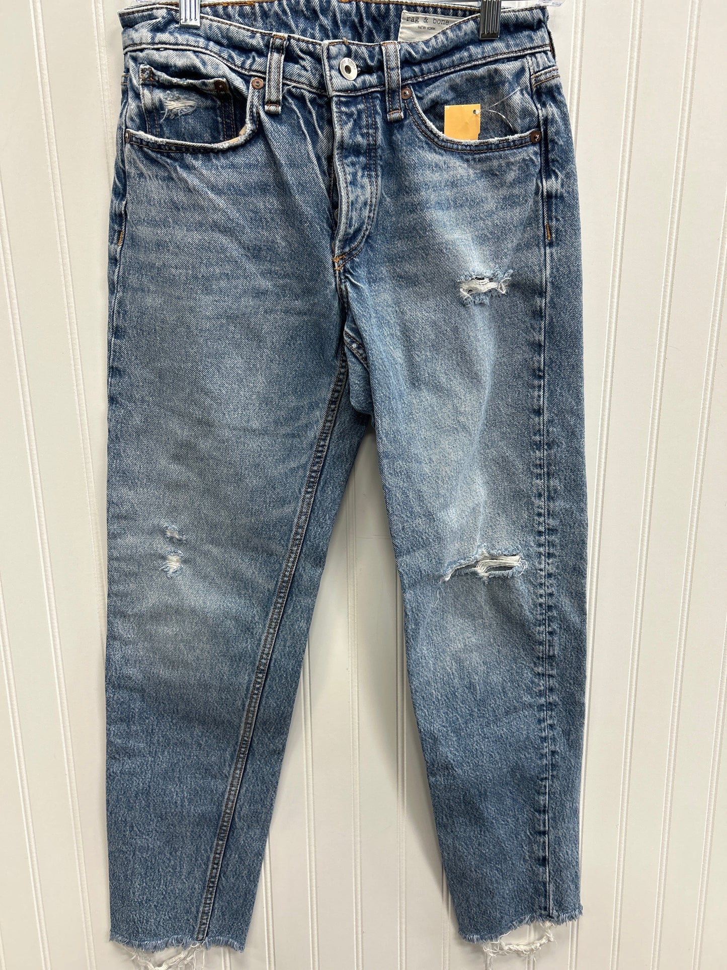 Jeans Straight By Rag And Bone In Blue Denim, Size:0