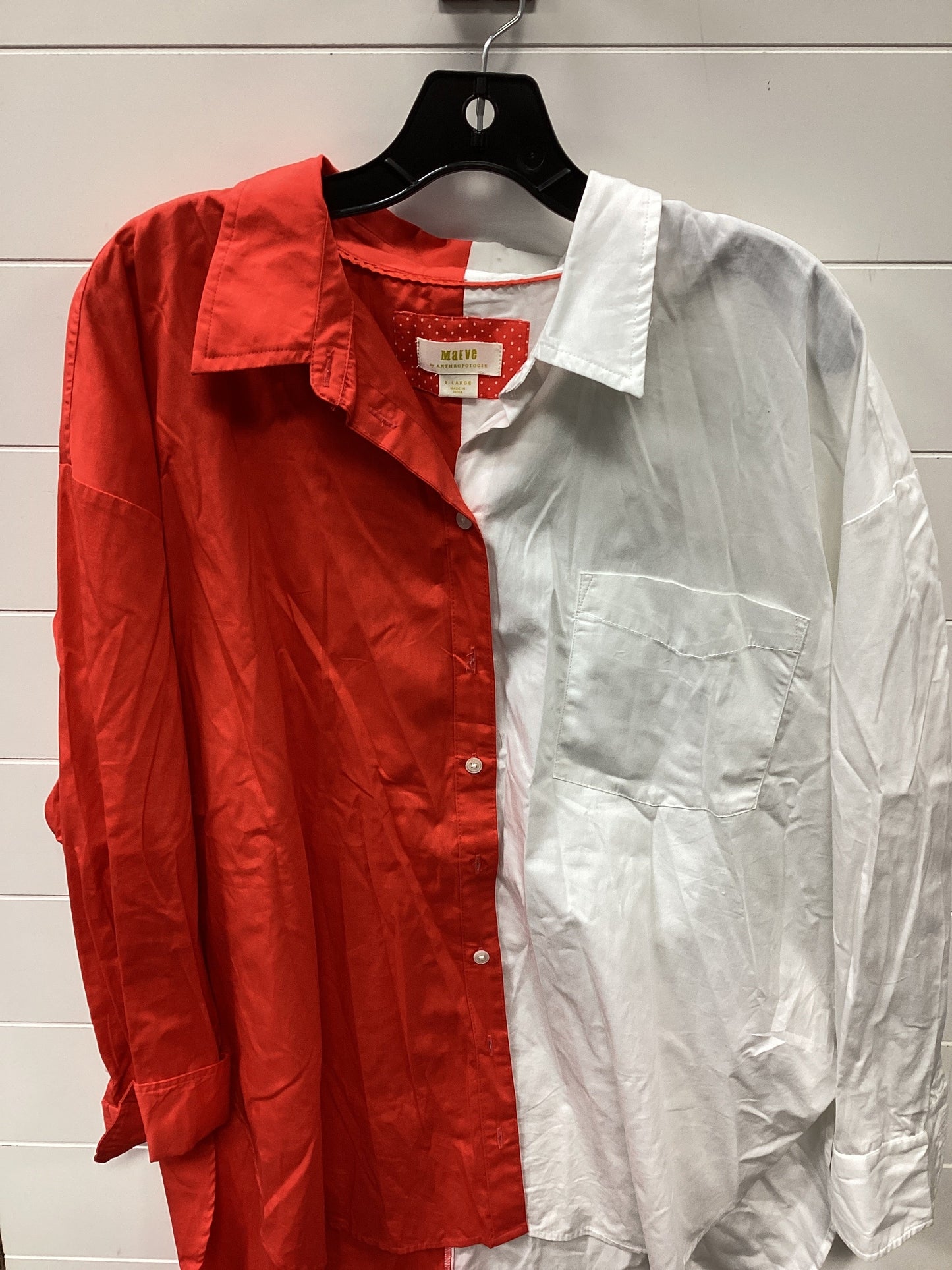 Top Ls By Maeve In Orange & White, Size:Xl