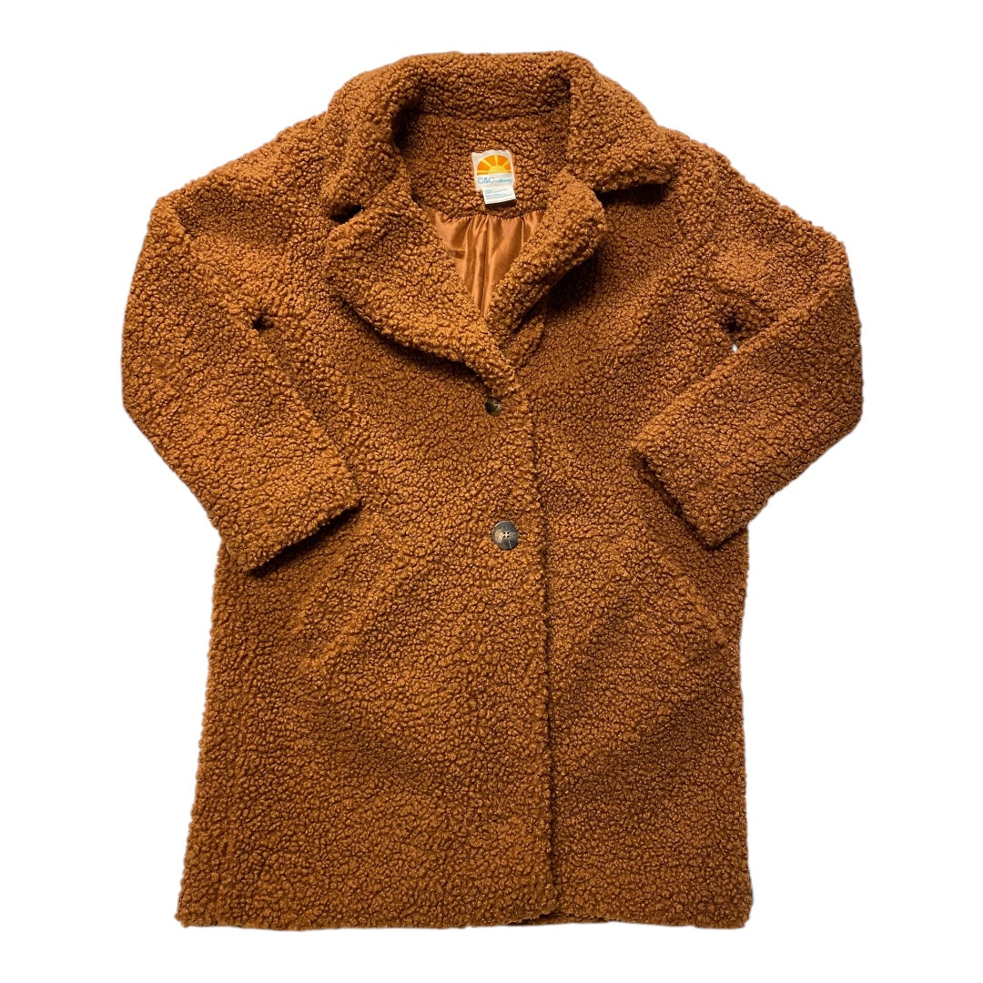 Coat Faux Fur & Sherpa By C And C In Brown, Size:M