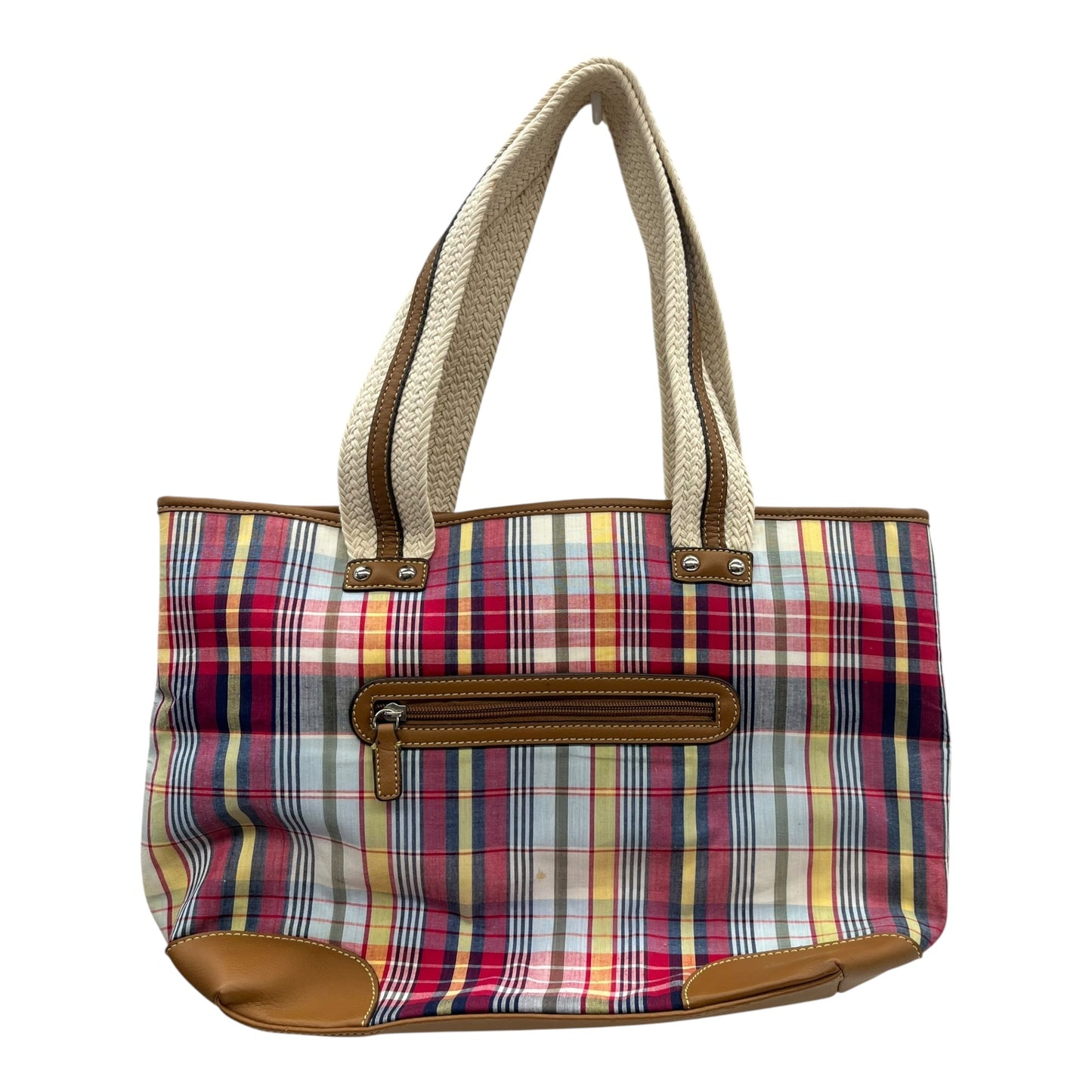 Handbag By American Living In Plaid Pattern, Size:Large