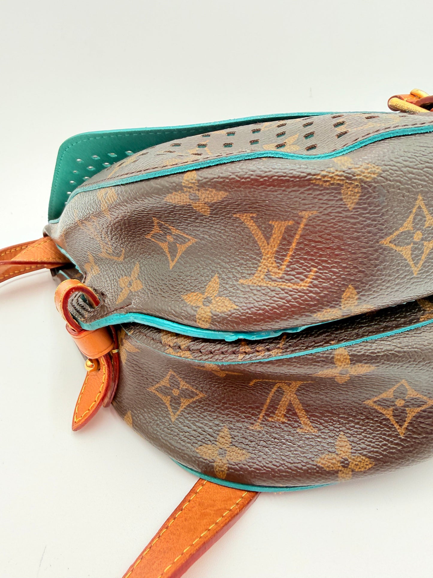 Crossbody Luxury Designer By Louis Vuitton In Blue & Brown, Size:Medium