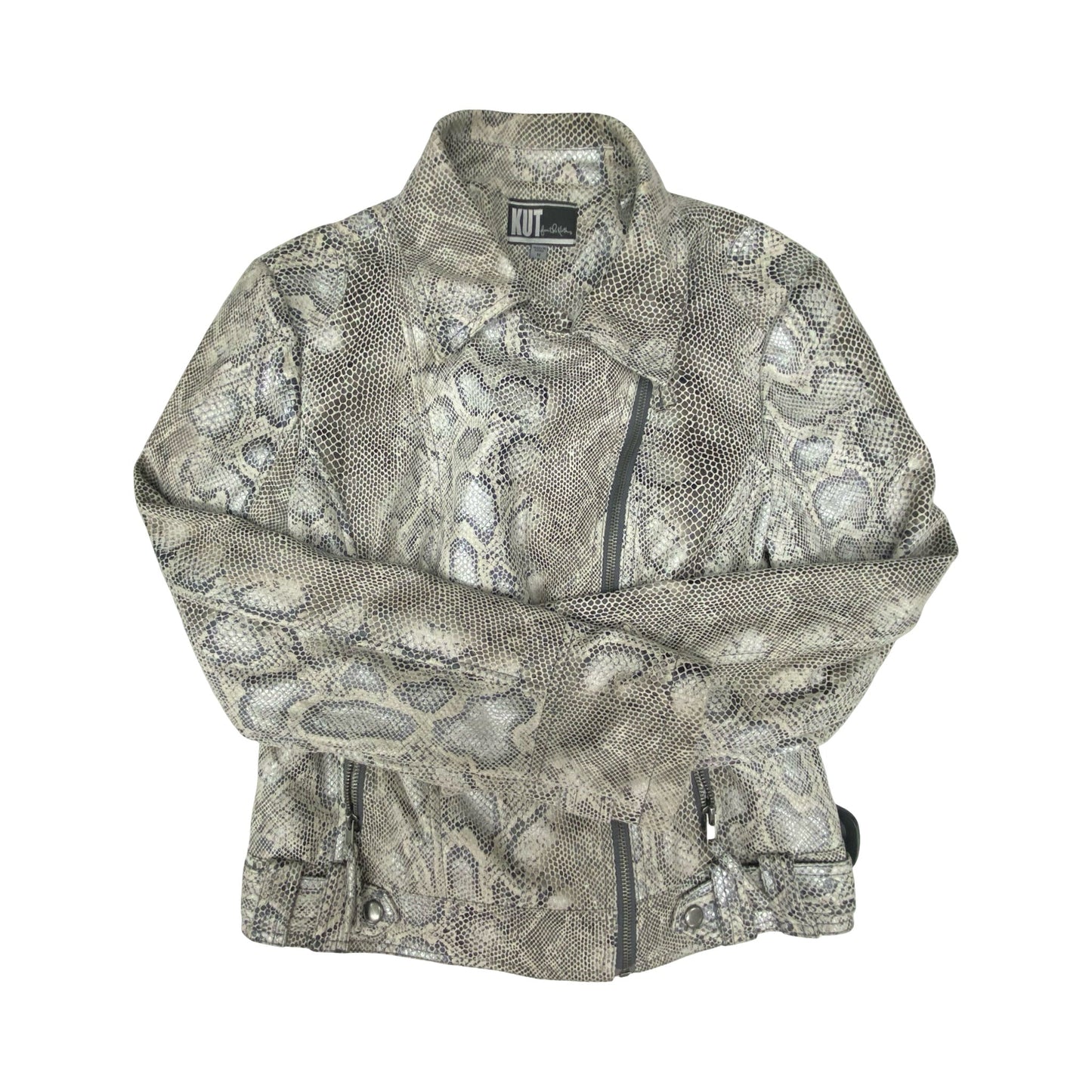 Jacket Moto By Kut In Snakeskin Print, Size:M