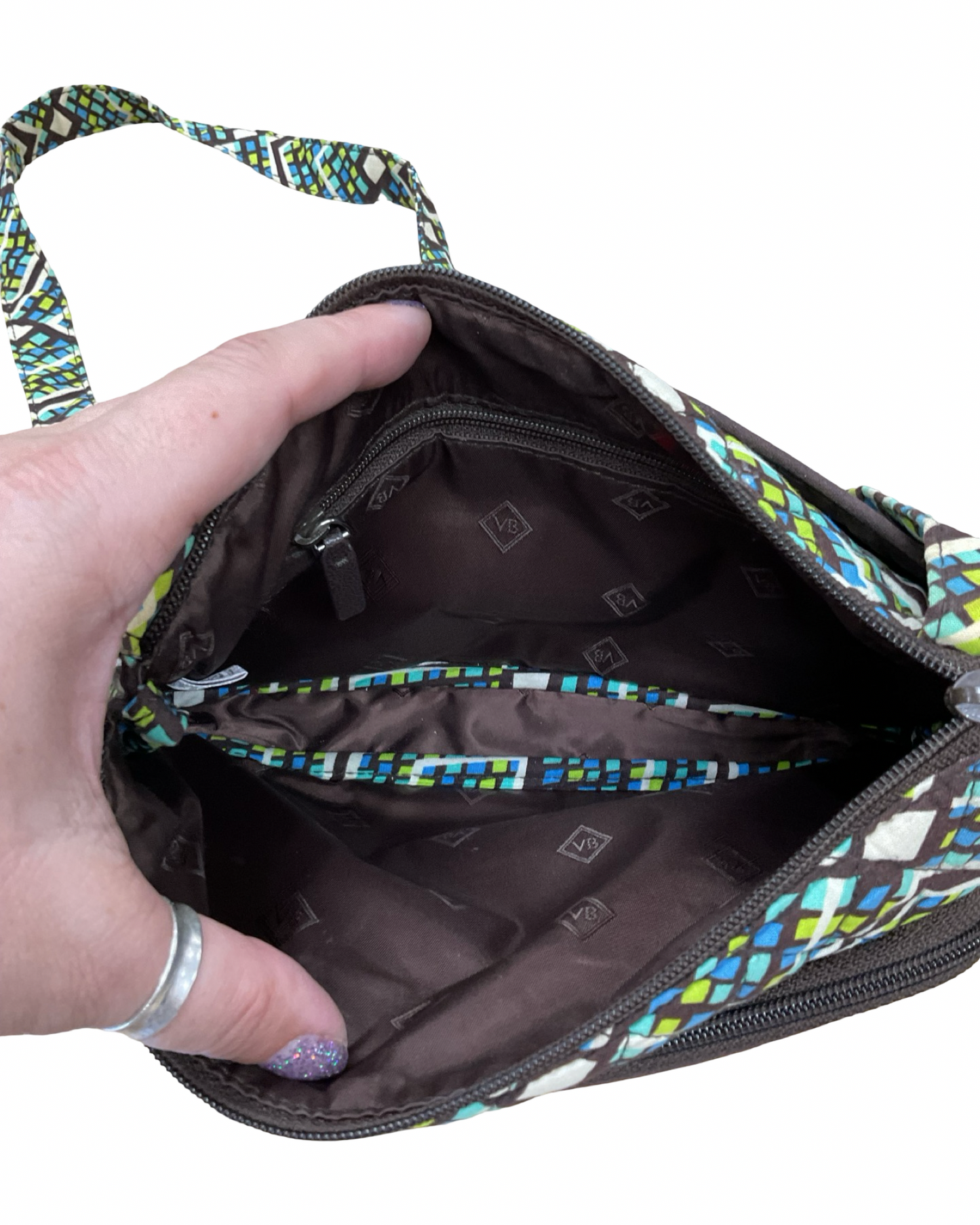 Crossbody By Vera Bradley In Brown & Green, Size:Small