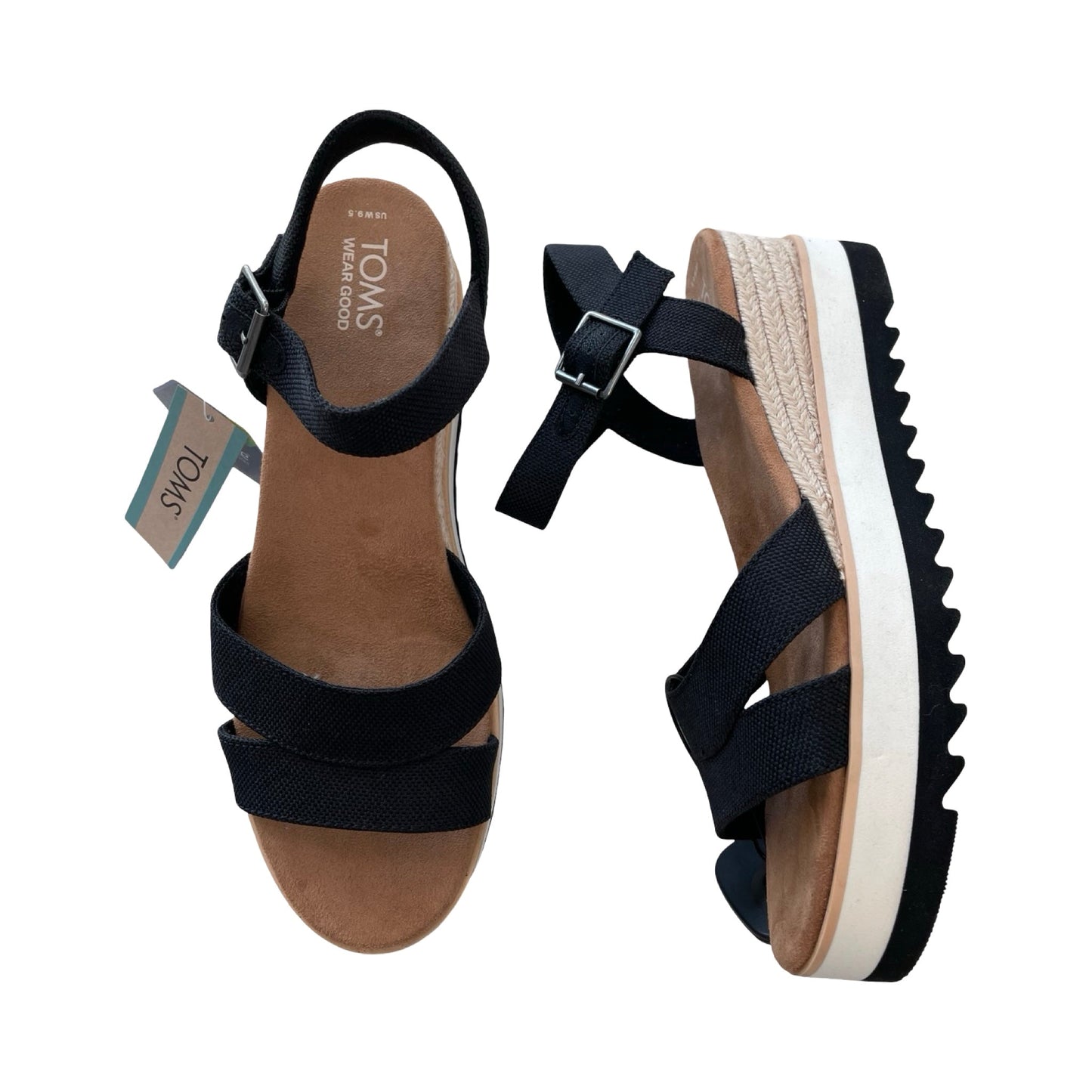 Sandals Heels Block By Toms In Black, Size:9.5