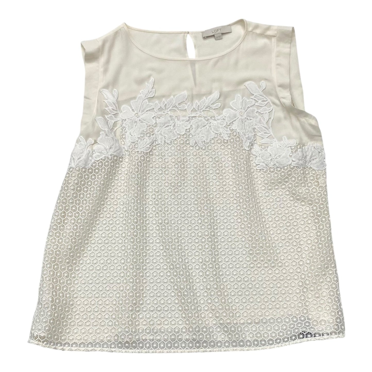 Top Sleeveless By Loft In Cream, Size:Xl