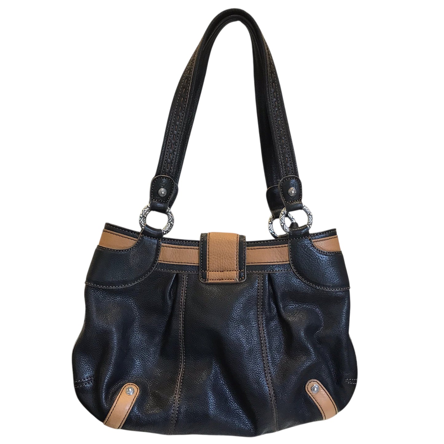 Handbag Leather By Brighton In Black, Size:Medium