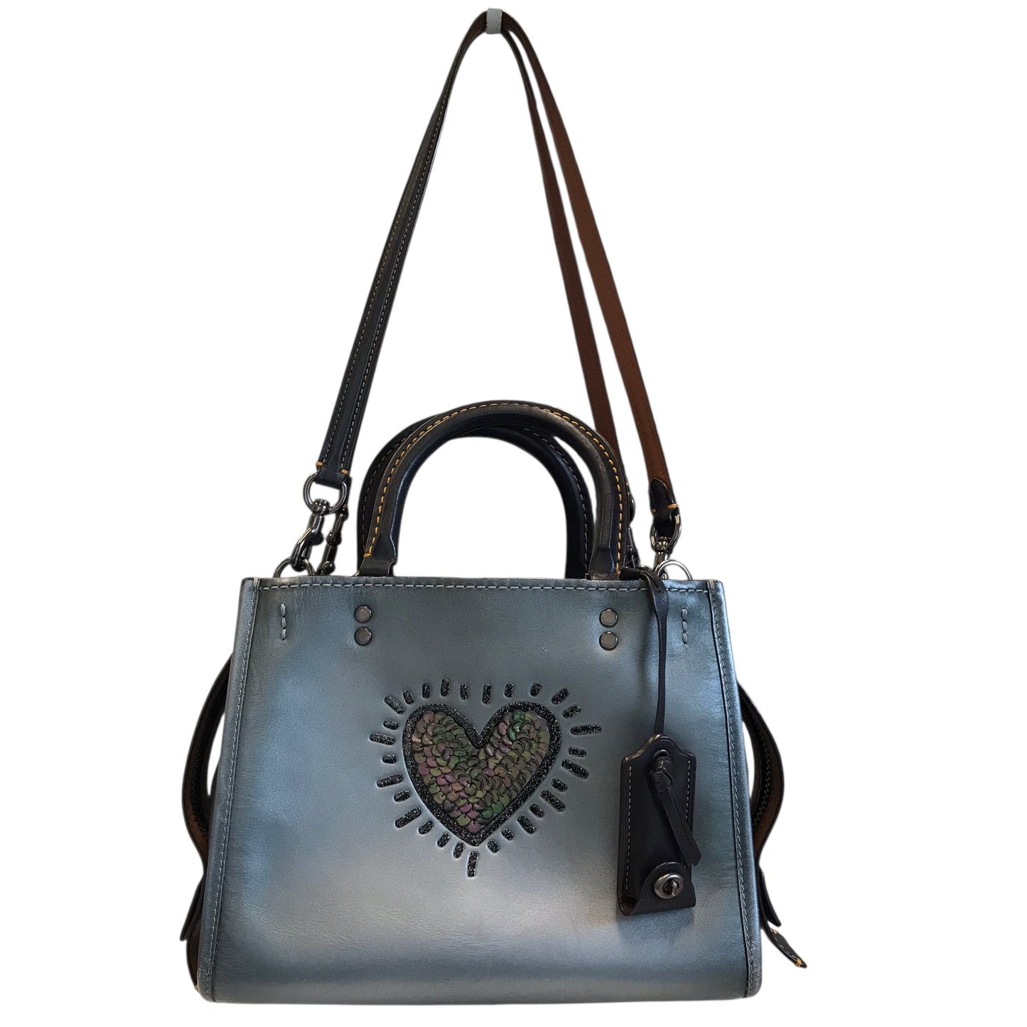 Handbag Designer By Coach In Grey, Size:Small