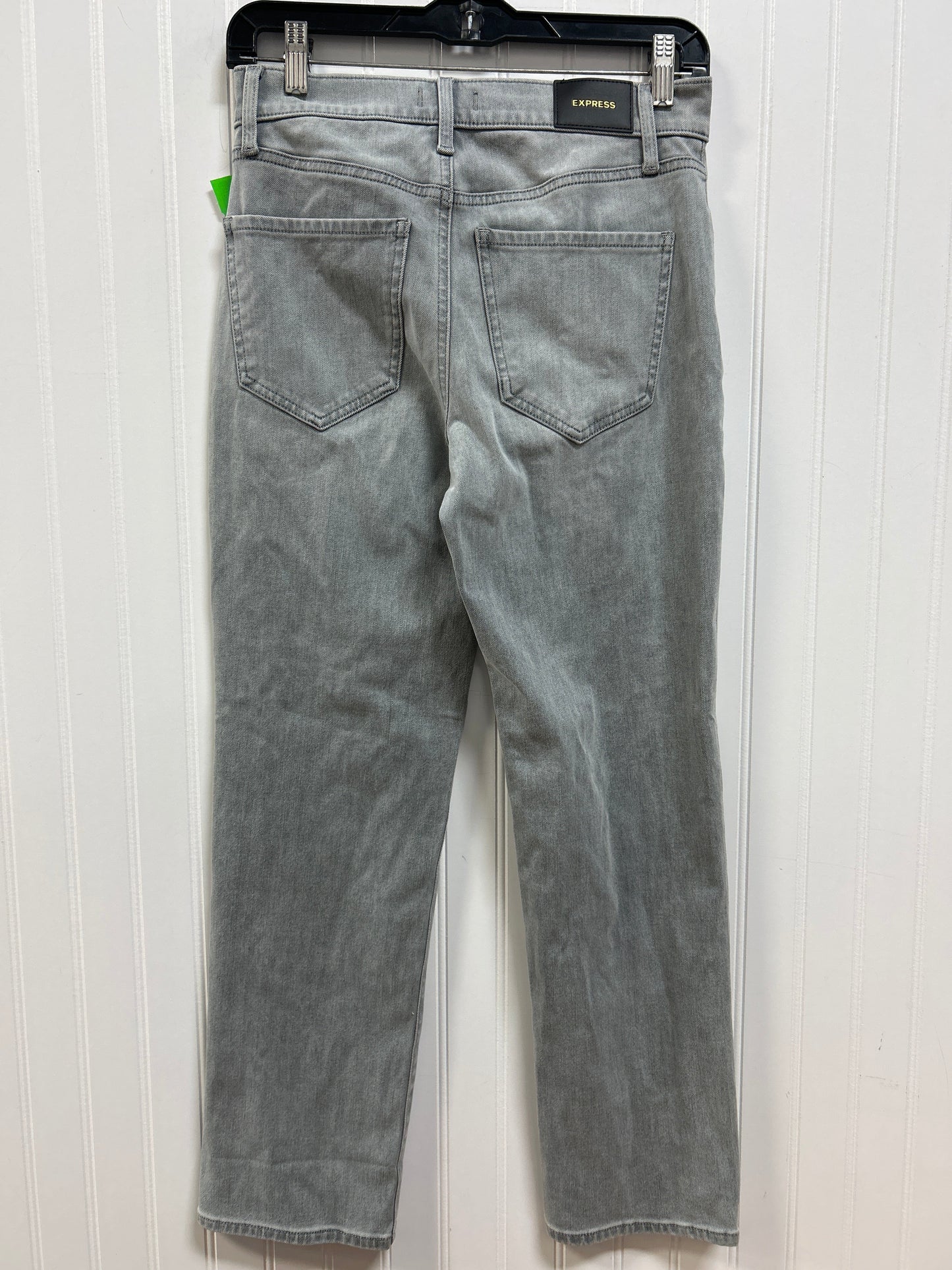Jeans Straight By Express In Grey Denim, Size:4 NWT