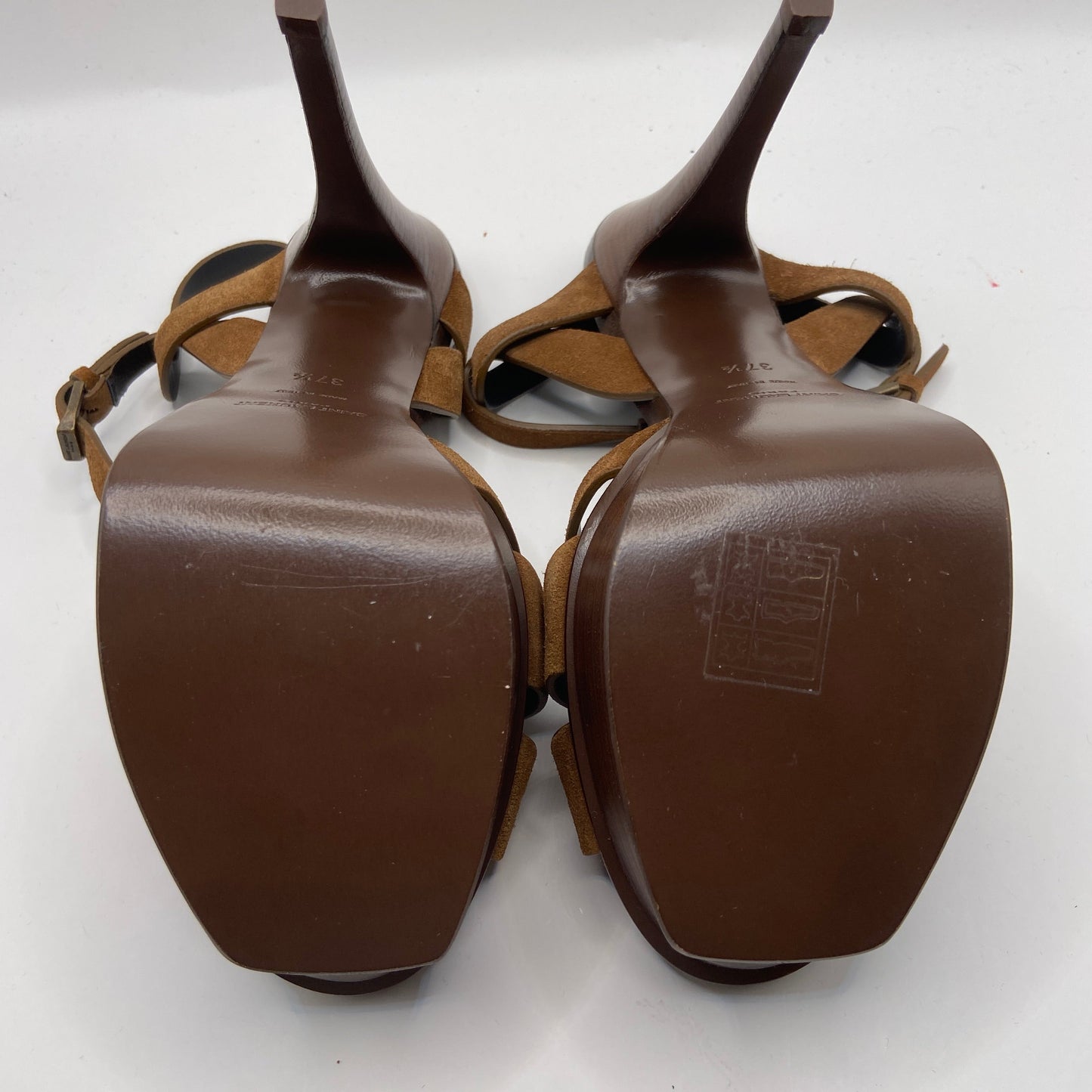 Shoes Luxury Designer By Yves Saint Laurent In Brown, Size: 7.5