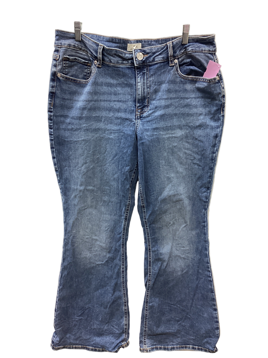 Jeans Flared By Maurices In Blue Denim, Size:16