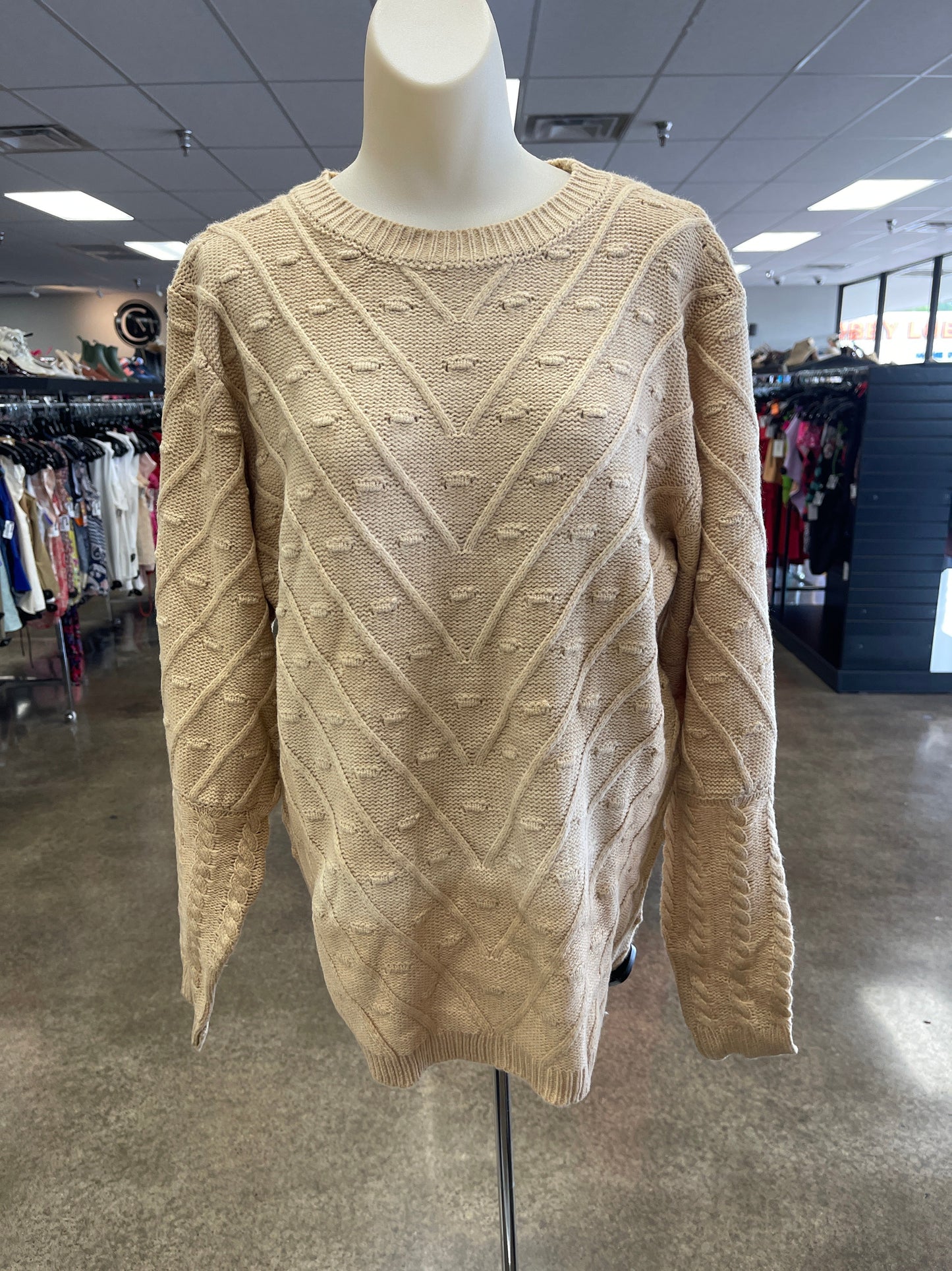 Sweater By Clothes Mentor In Tan, Size:M