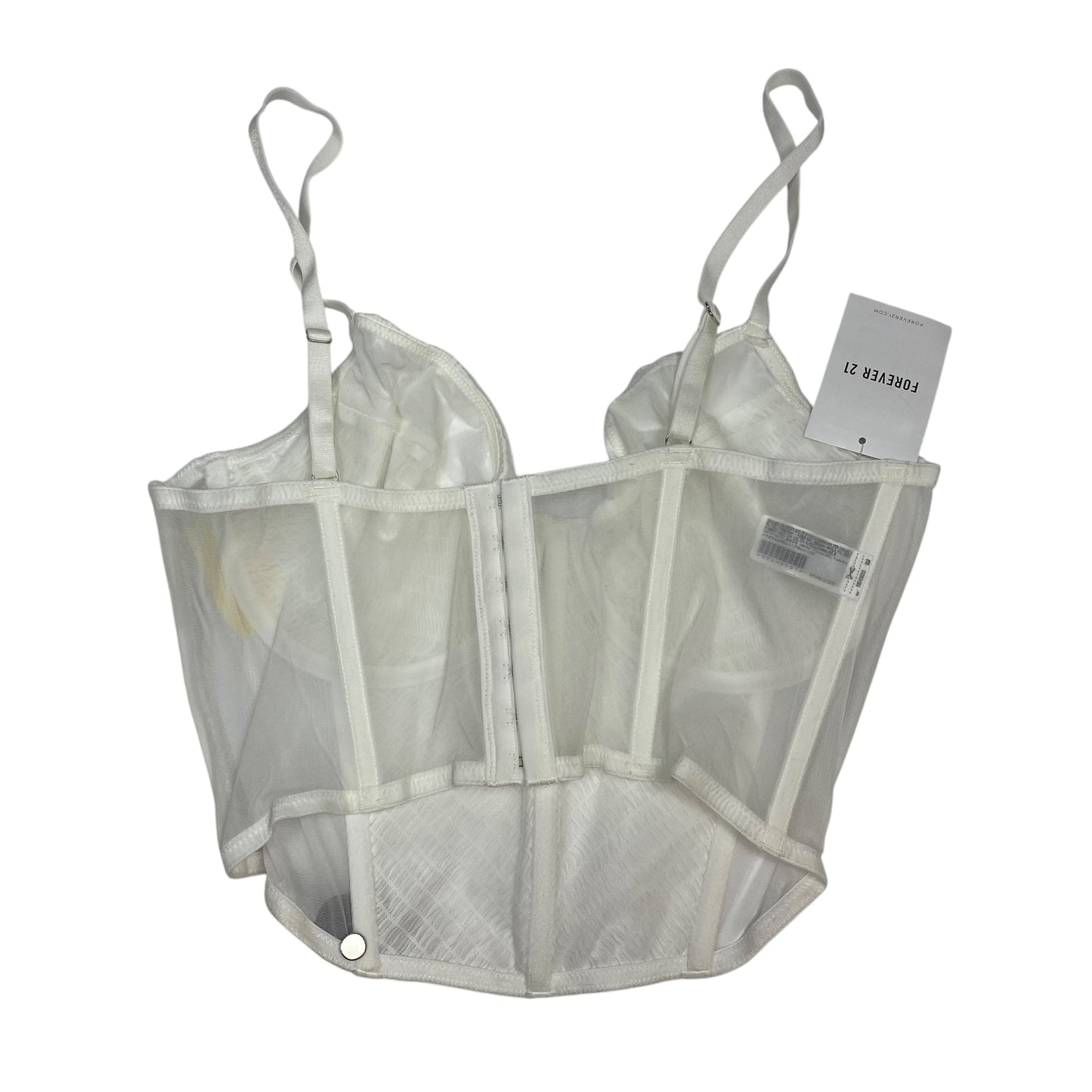 Top Sleeveless By Forever 21 In White, Size:Xl