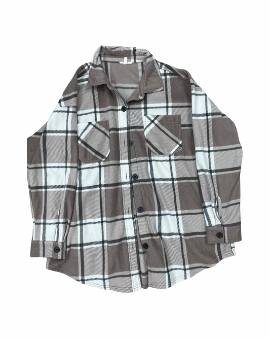 Jacket Shirt By Maurices In Taupe, Size:Xl