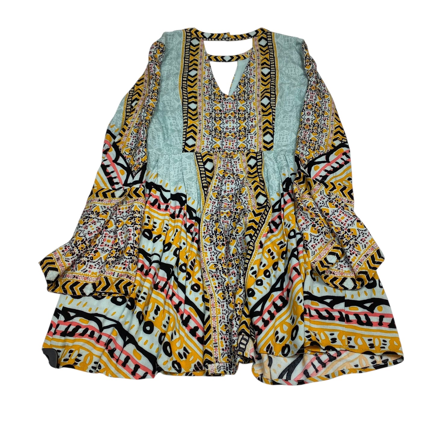 Dress Casual Short By Free People In Green & Yellow, Size:S