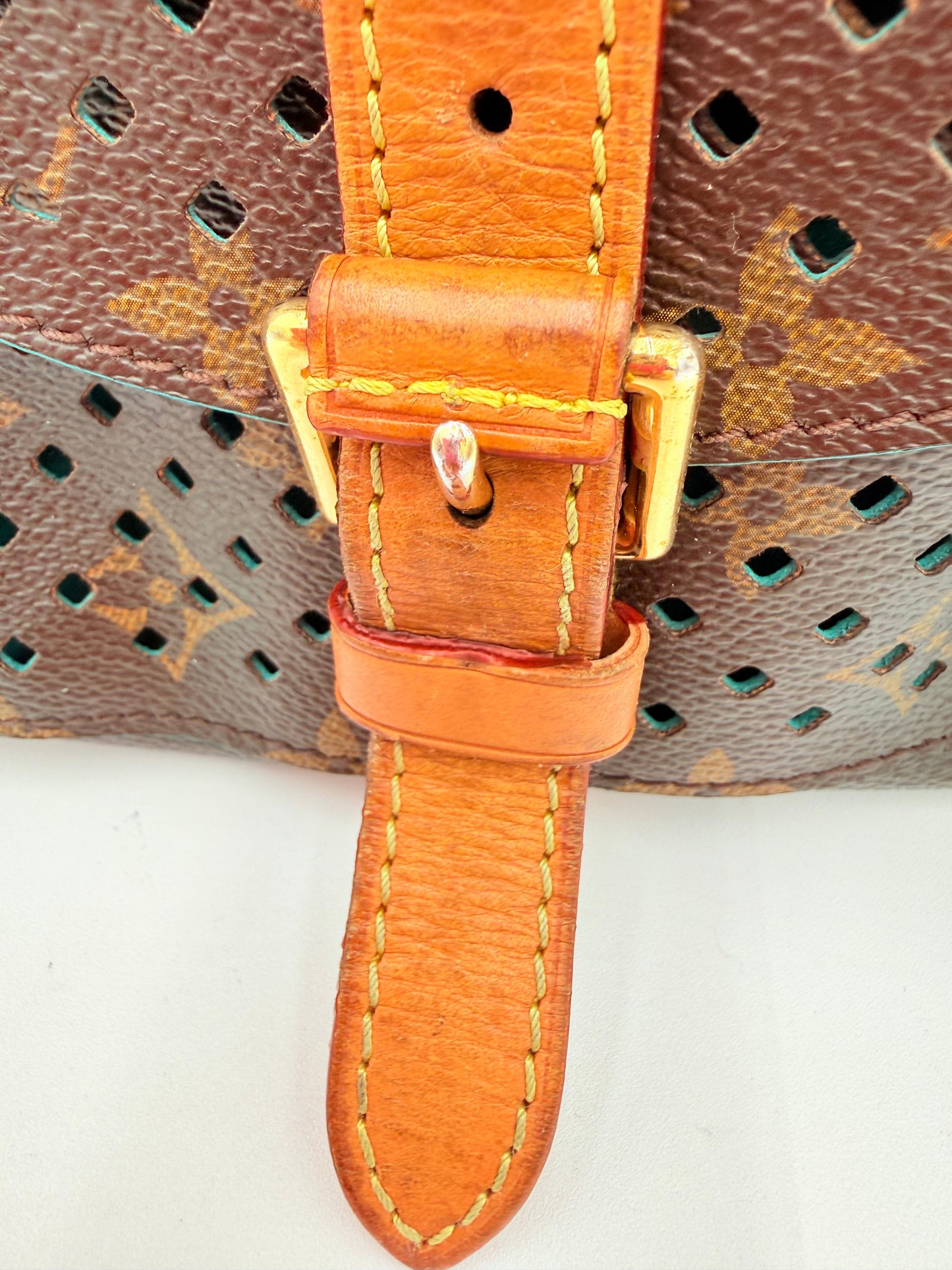 Crossbody Luxury Designer By Louis Vuitton In Blue & Brown, Size:Medium