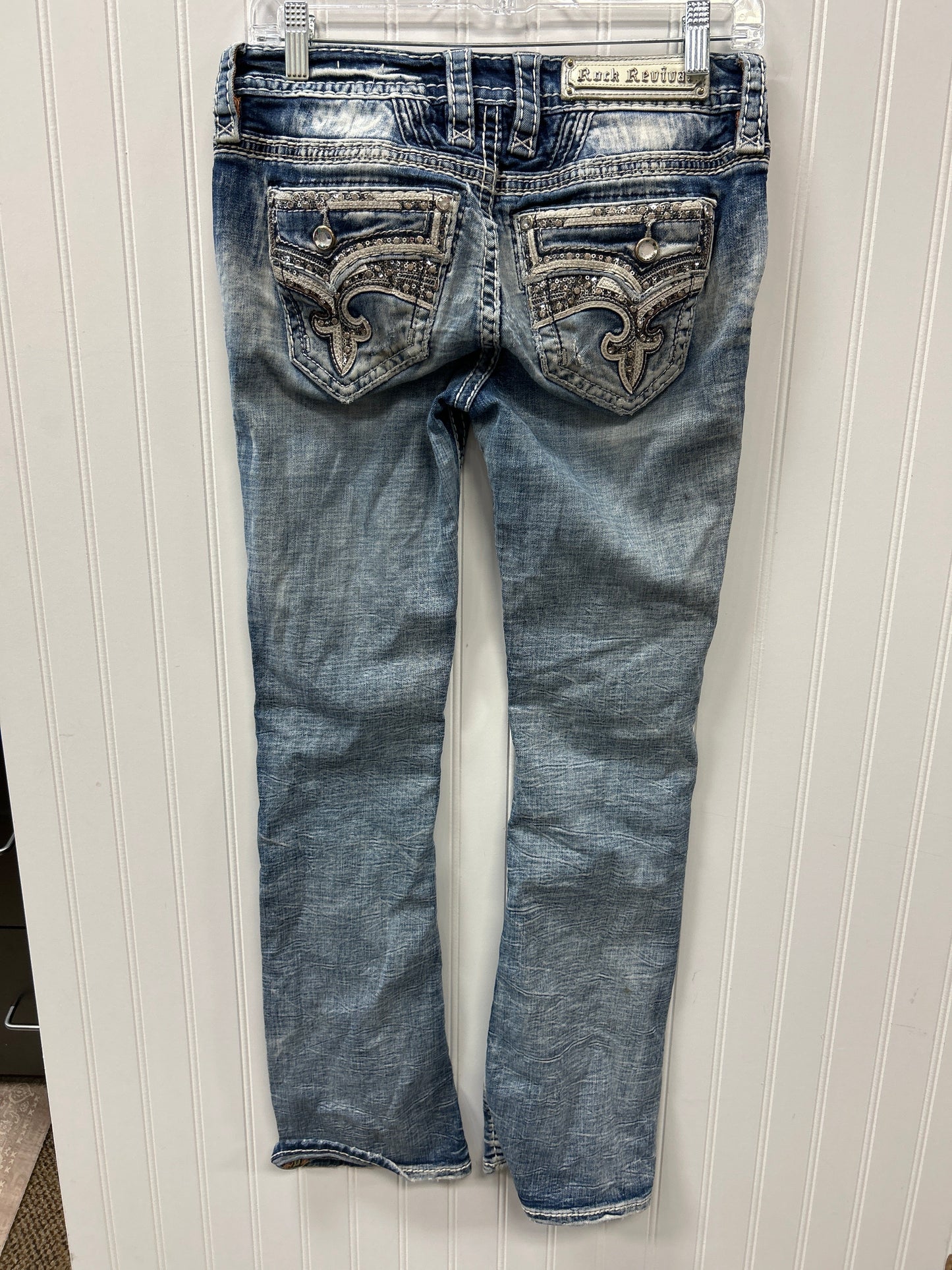 Jeans Boot Cut By Rock Revival In Blue Denim, Size:2