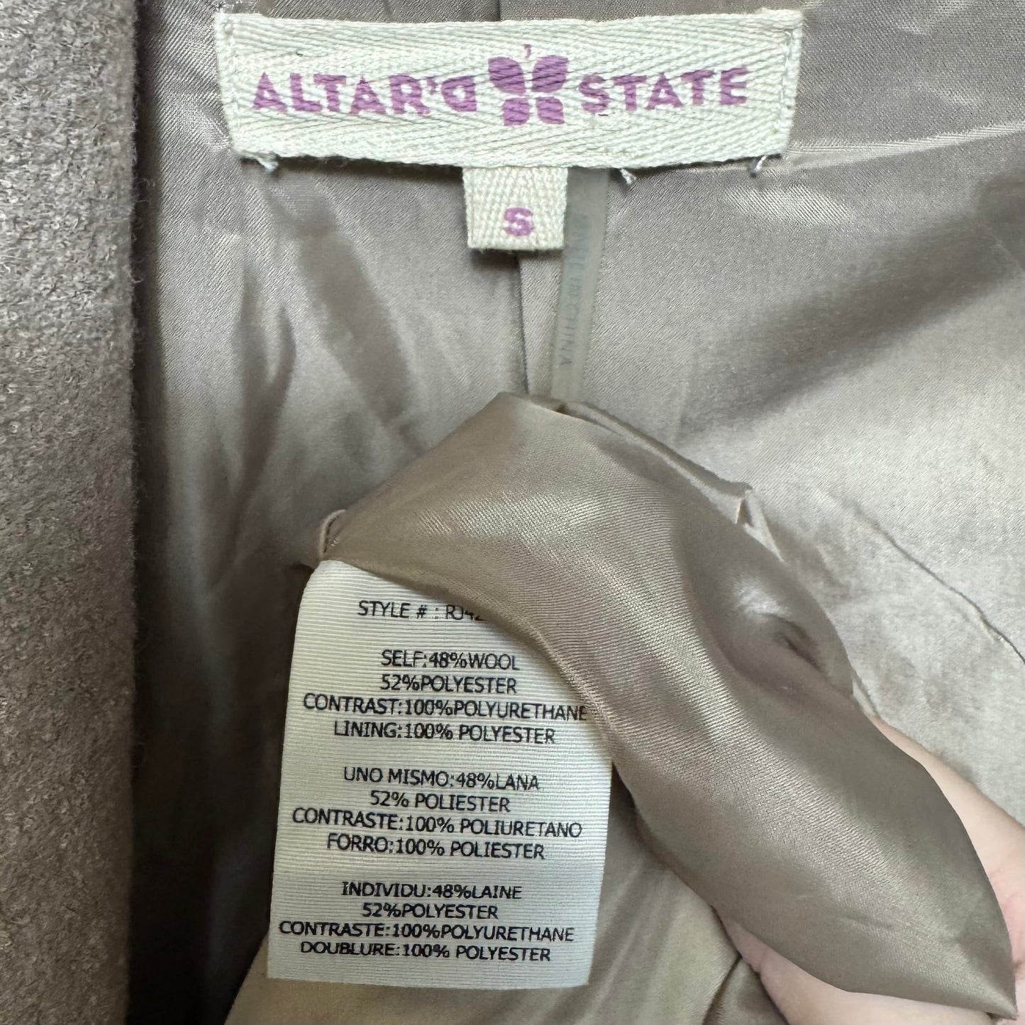 Belted Wool Blend Coat By Altard State In Beige, Size: S