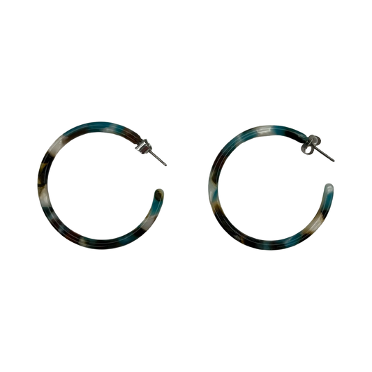 Earrings Hoop By Clothes Mentor In Teal