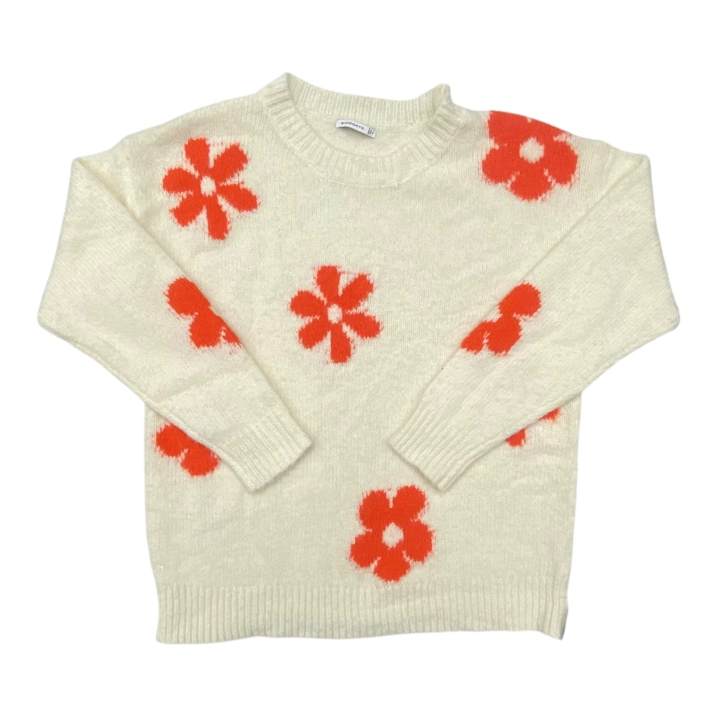 Sweater By Staccato In Cream & Orange, Size:L