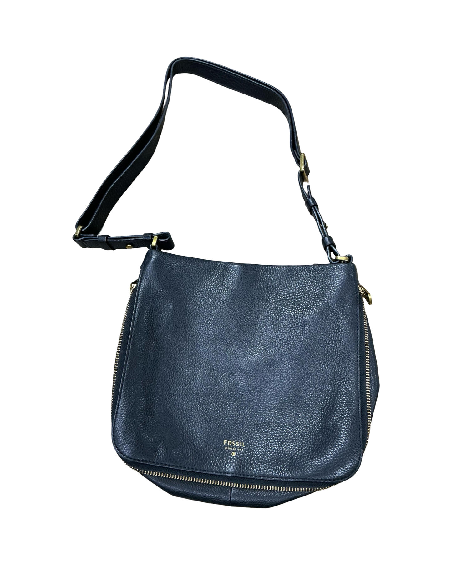 Crossbody Leather By Fossil In Black, Size:Medium