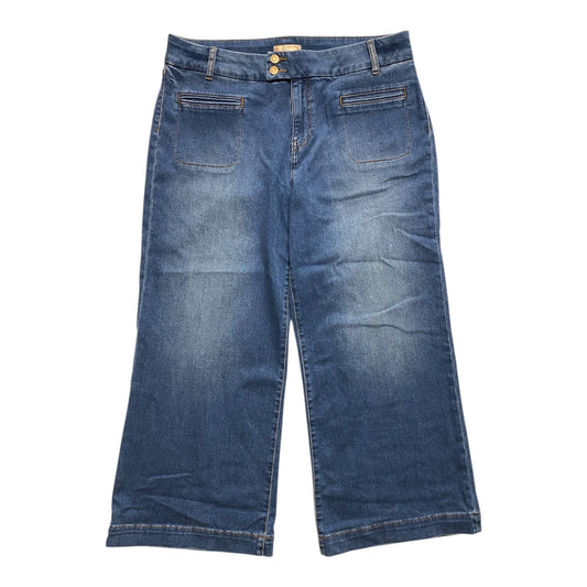 Jeans Wide Leg By Kut In Blue Denim, Size:16