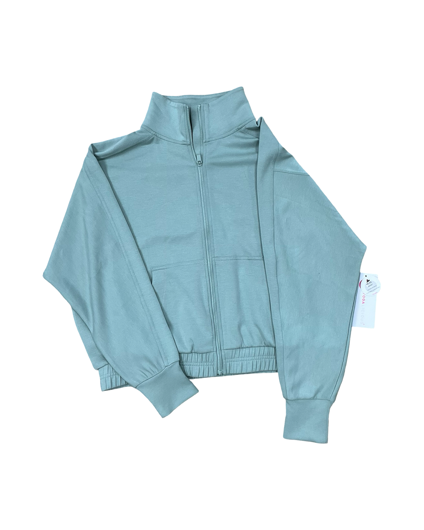 Athletic Jacket By Yogalicious In Green, Size:L