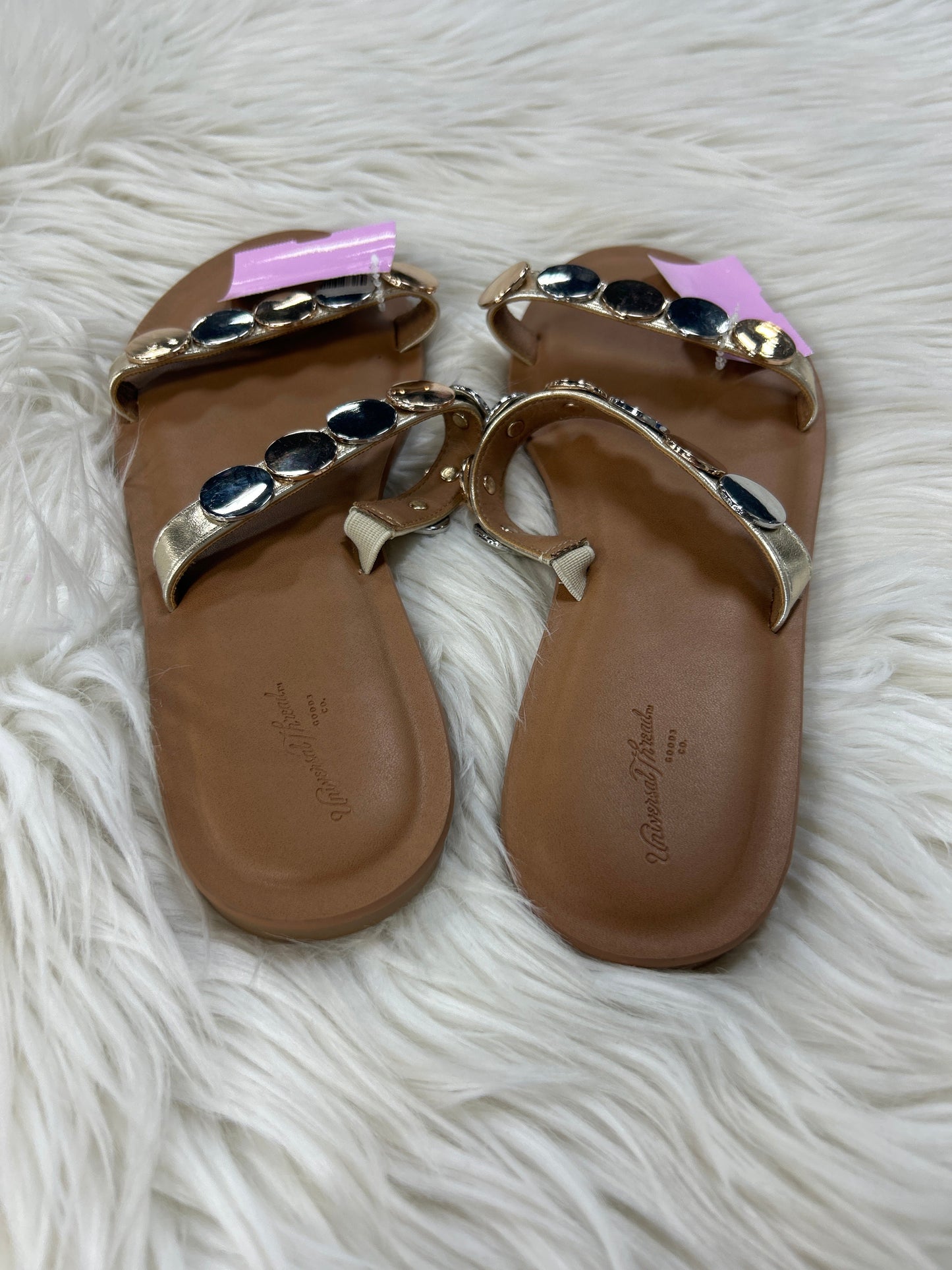 Sandals Flats By Universal Thread In Gold, Size:7.5