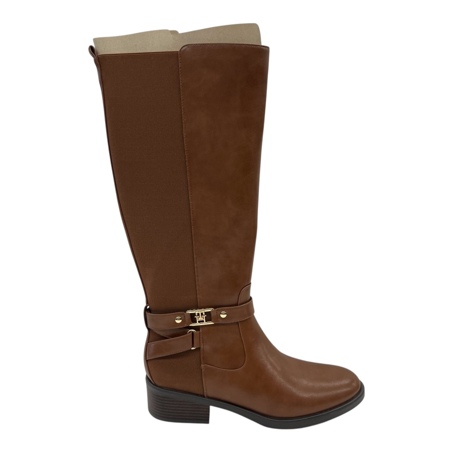 Boots Knee Heels By Tommy Hilfiger In Brown, Size:11