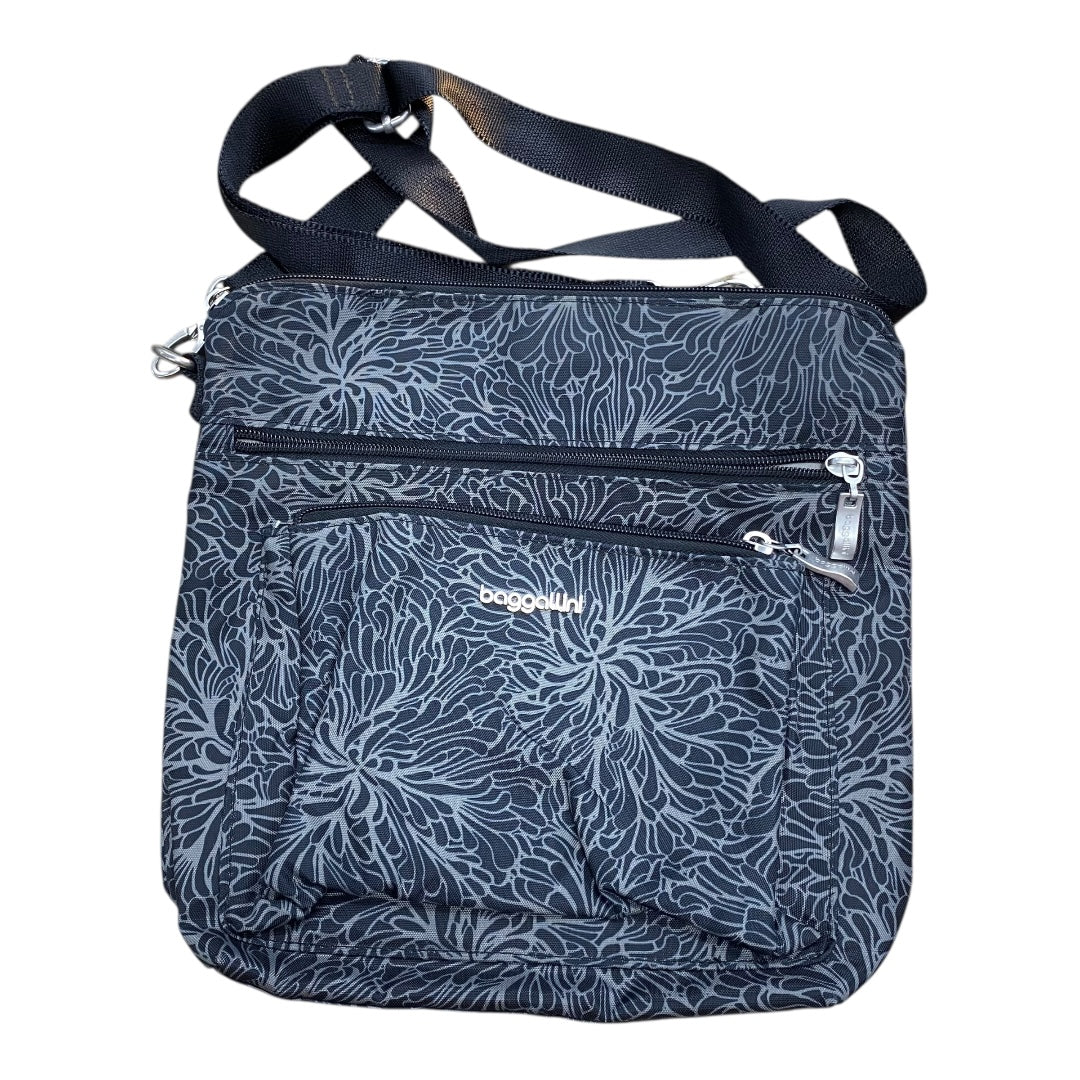 Handbag By Baggallini In Black & Grey, Size:Medium