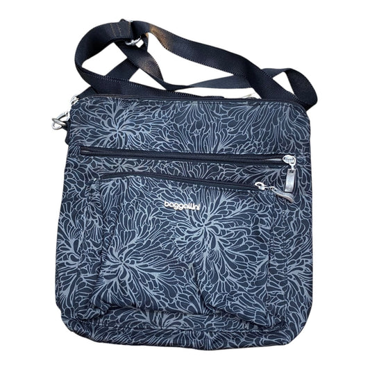 Handbag By Baggallini In Black & Grey, Size:Medium
