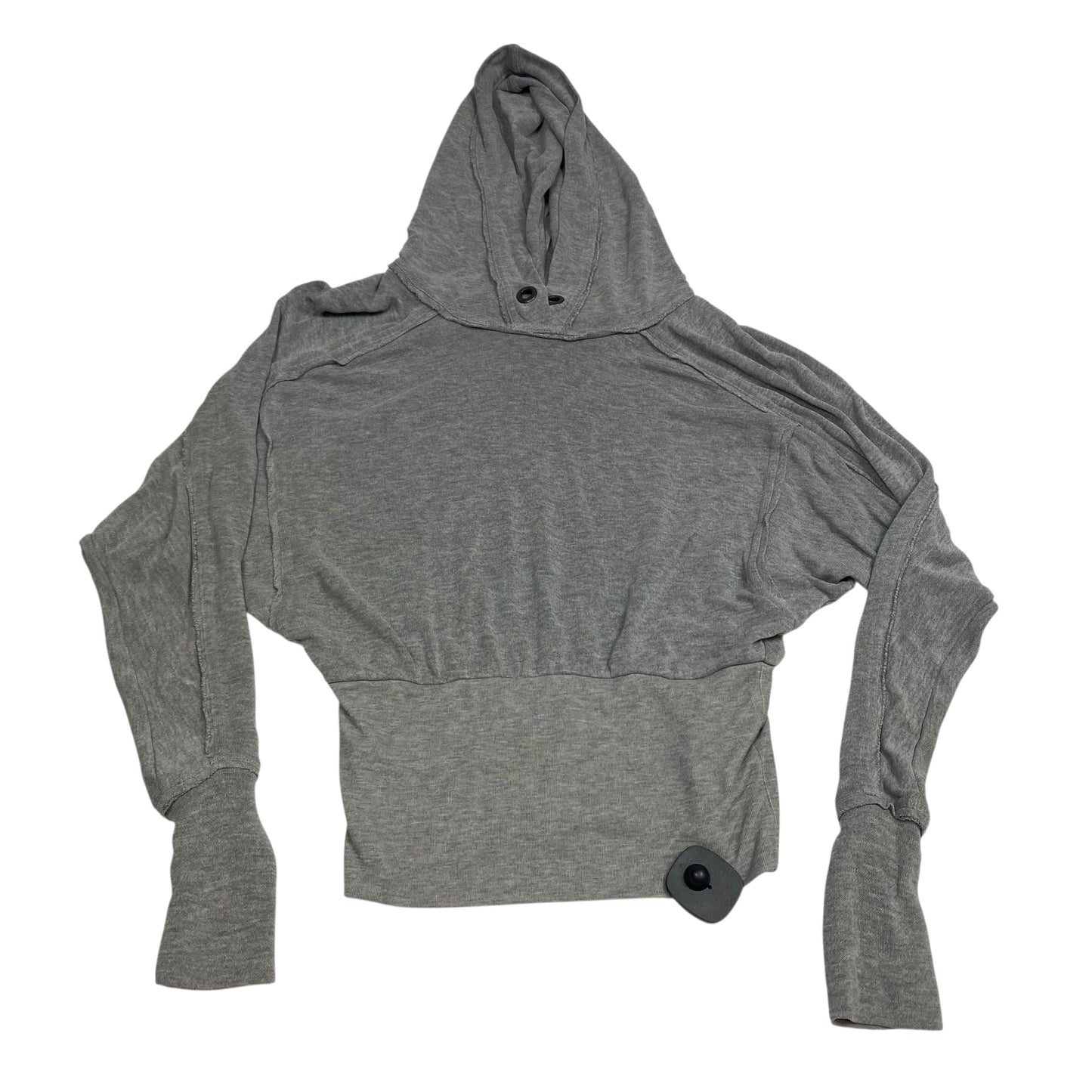 Athletic Top Ls Hoodie By Free People In Grey, Size:Xs