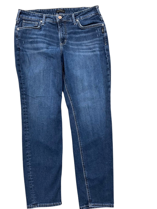 Jeans Boyfriend By Silver In Blue Denim, Size:14