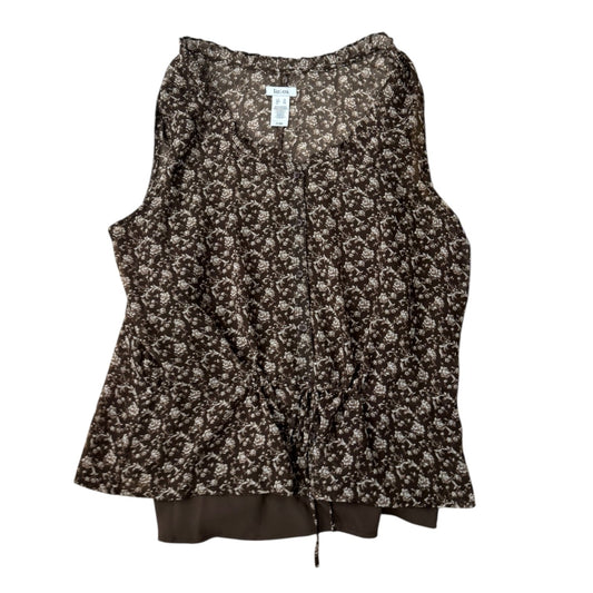 Blouse Sleeveless By Liz And Co In Brown, Size:Xl