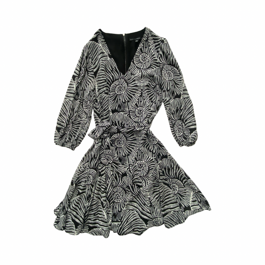 Dress Casual Midi By White House Black Market In Black & White, Size:0