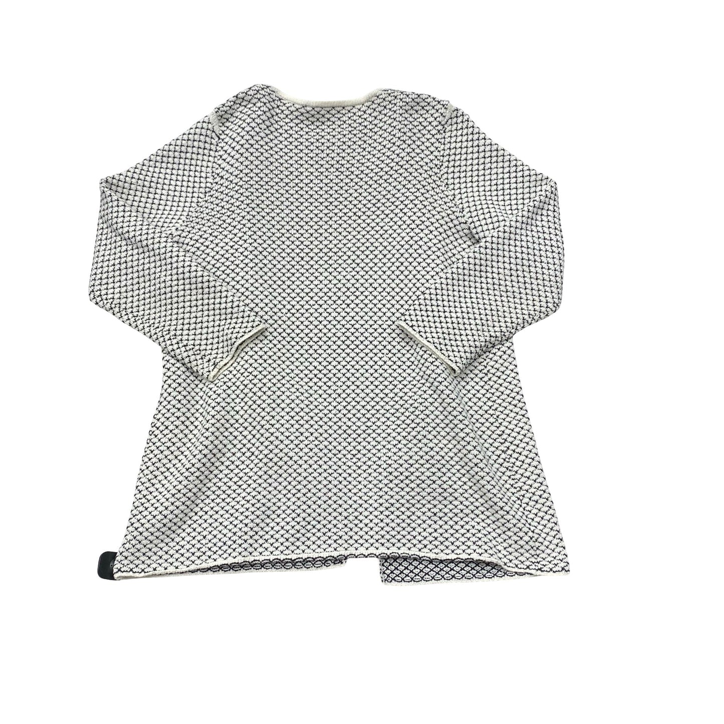 Sweater Cardigan By Ann Taylor In Black & White, Size:Xl