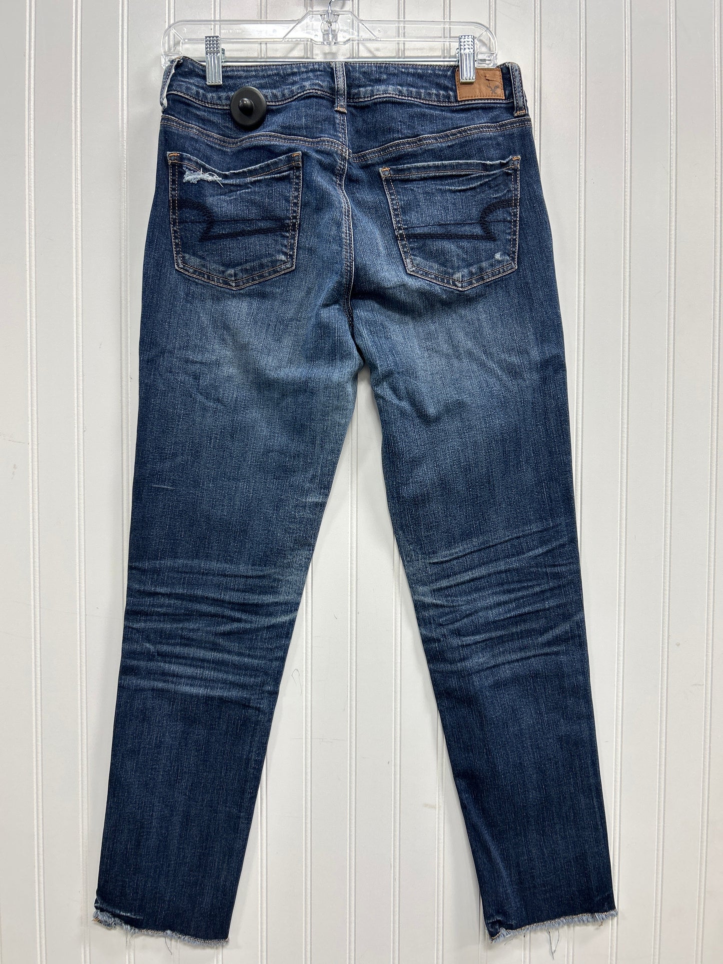 Jeans Straight By American Eagle In Blue Denim, Size:4