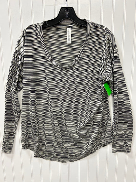 Athletic Top Ls Crewneck By Athleta In Black & Cream, Size:M