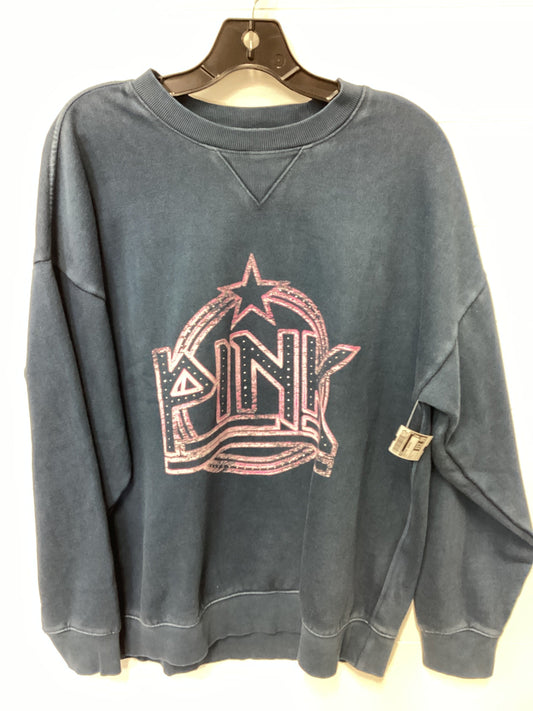 Sweatshirt Crewneck By Pink In Blue, Size:L