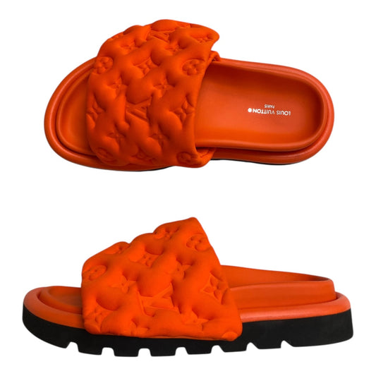 Sandals Luxury Designer By Louis Vuitton In Orange, Size:6